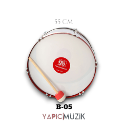 Yapıcı Bando 55 cm. Paslanmaz Davul Metal Çemberli Statik Boyalı Askı Kayışı ve Tokmaklı Set, B-05