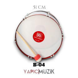 Yapıcı Bando 51 cm. Paslanmaz Davul Metal Çemberli Statik Boyalı Askı Kayışı ve Tokmaklı Set, B-04