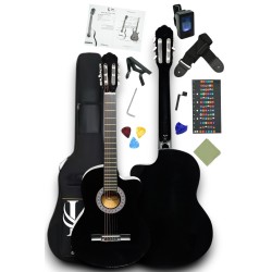 CG-3900BK-xbag Klasik Gitar 4/4 Sap Ayarlı Kesik Kasa Full Set