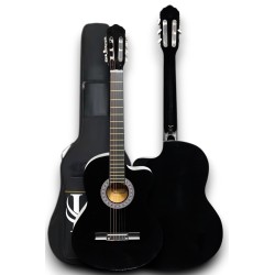 CG-3900BK-xbag Klasik Gitar 4/4 Sap Ayarlı Kesik Kasa Full Set
