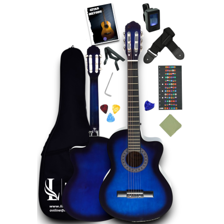 CG-3901BL Klasik Gitar 4/4 Sap Ayarlı Kesik Kasa Full Set