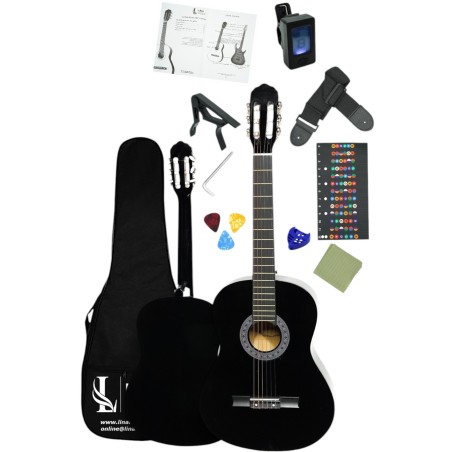 CG-3902BK Klasik Gitar 4/4 Yetişkin Boy Sap Ayarlı Full Set