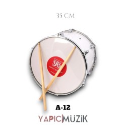 Yapıcı Bando A-12 35 cm. Beyaz Ahşap Mine Kaplama Trampet Askı Kayışı-Sopası ve Sıkma Anahtarlı Set, A-12